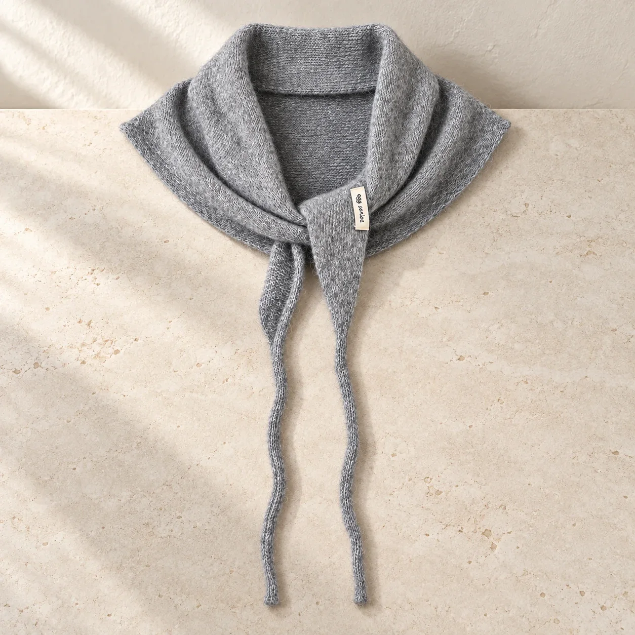 Grey tie scarf: full product view