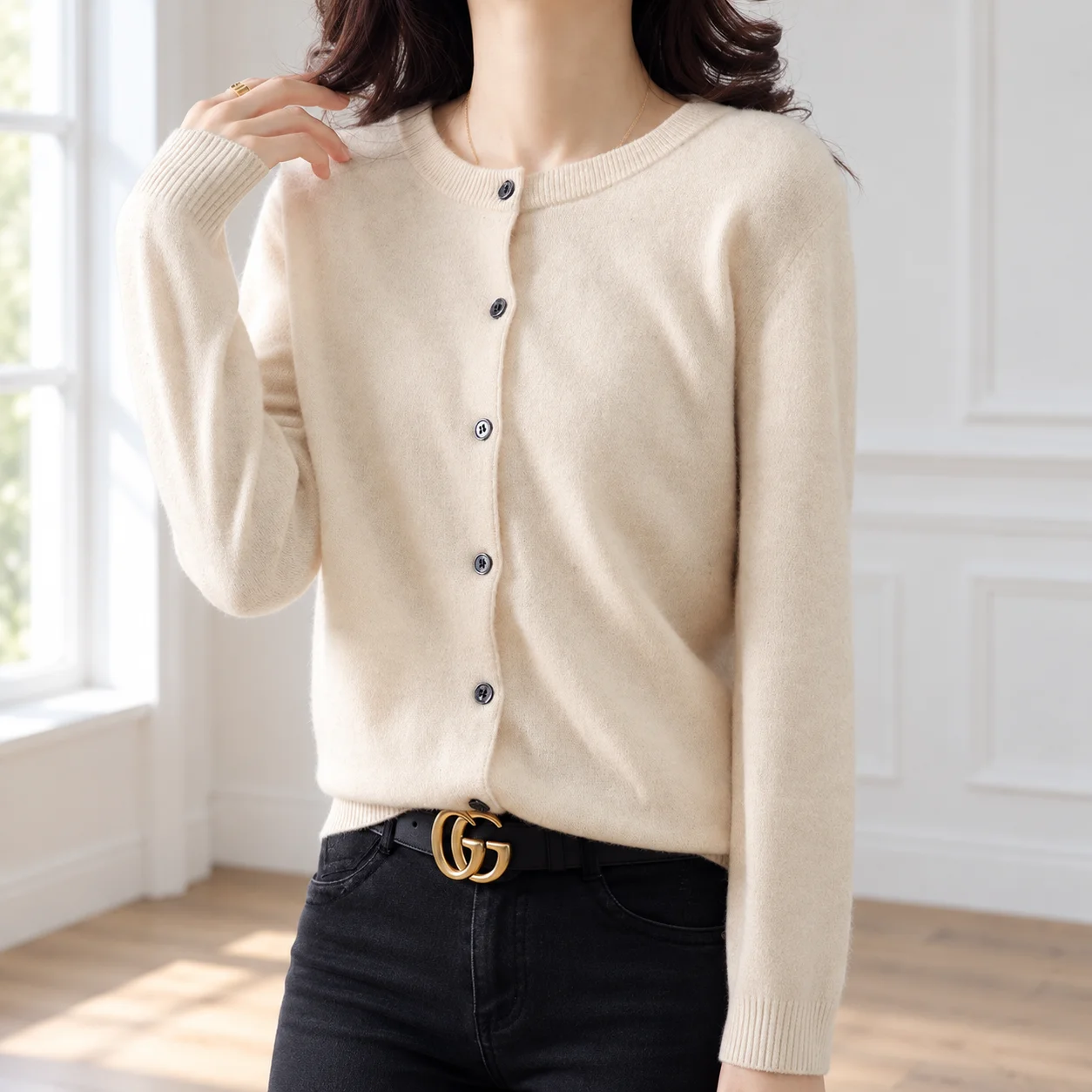Celeste Knit Cardigan — Beige