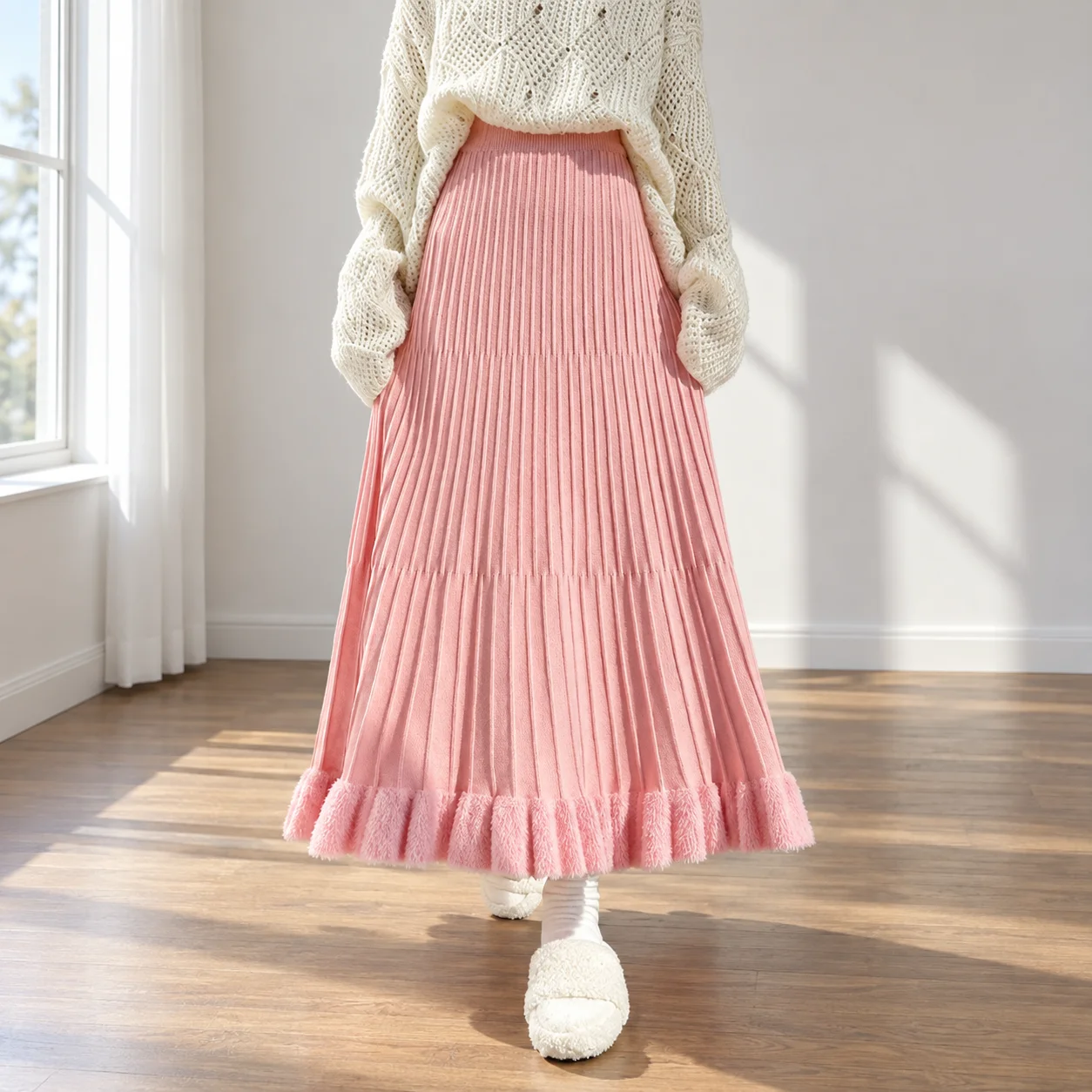 Camille Pleated Skirt — Pink