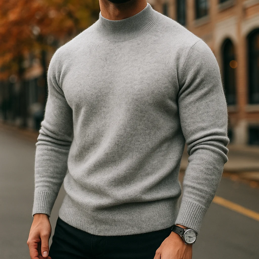 Locarno Mock Neck Sweater — Black