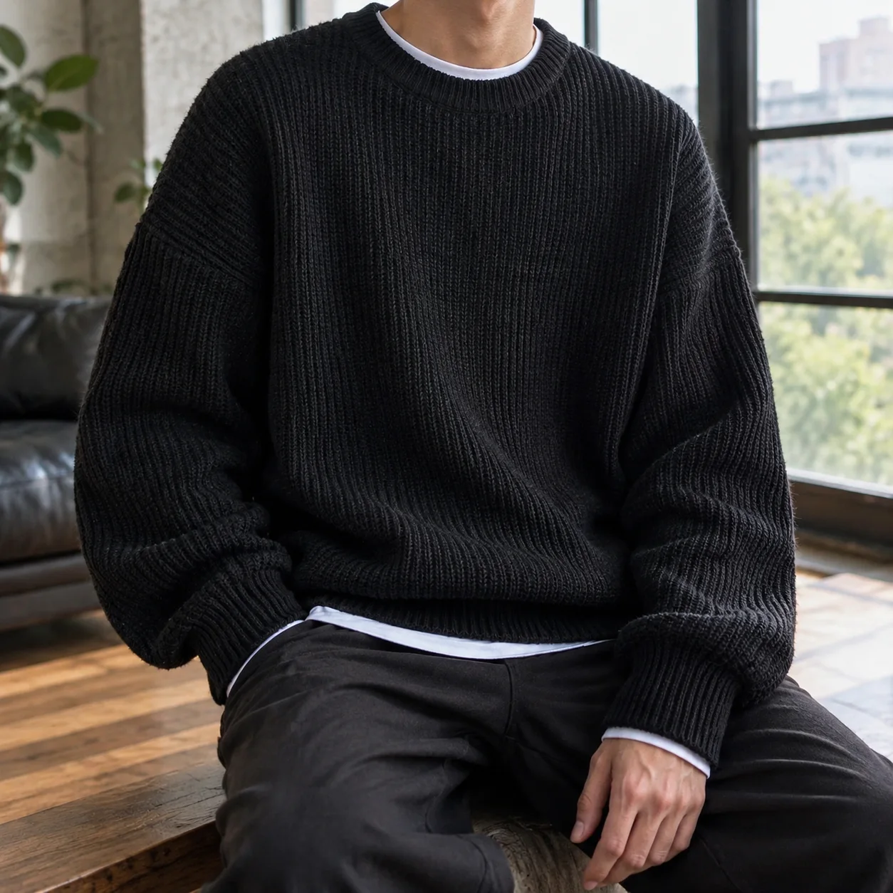Knox Ribbed Crewneck Sweater