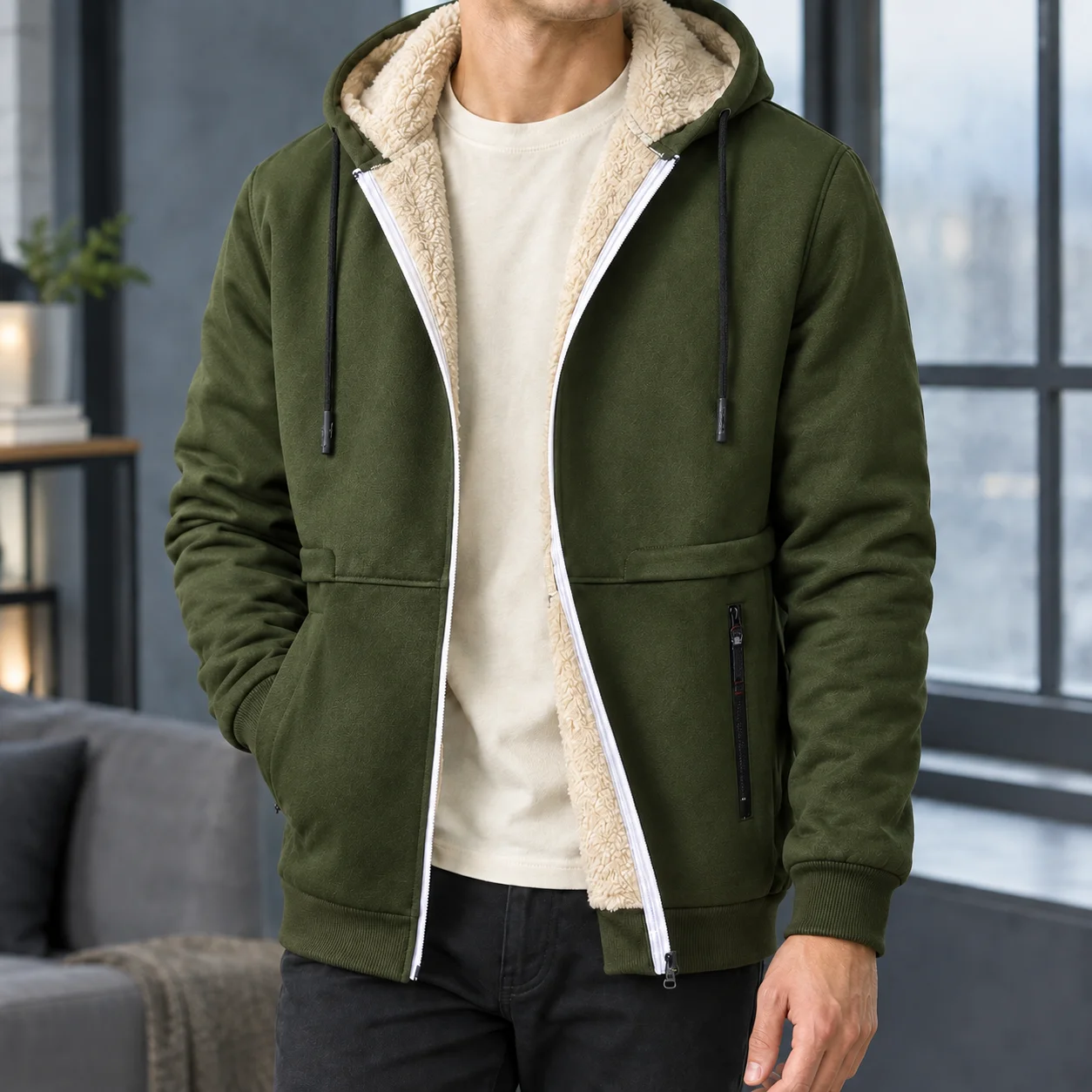 Valentin Lined Hooded Jacket — Black