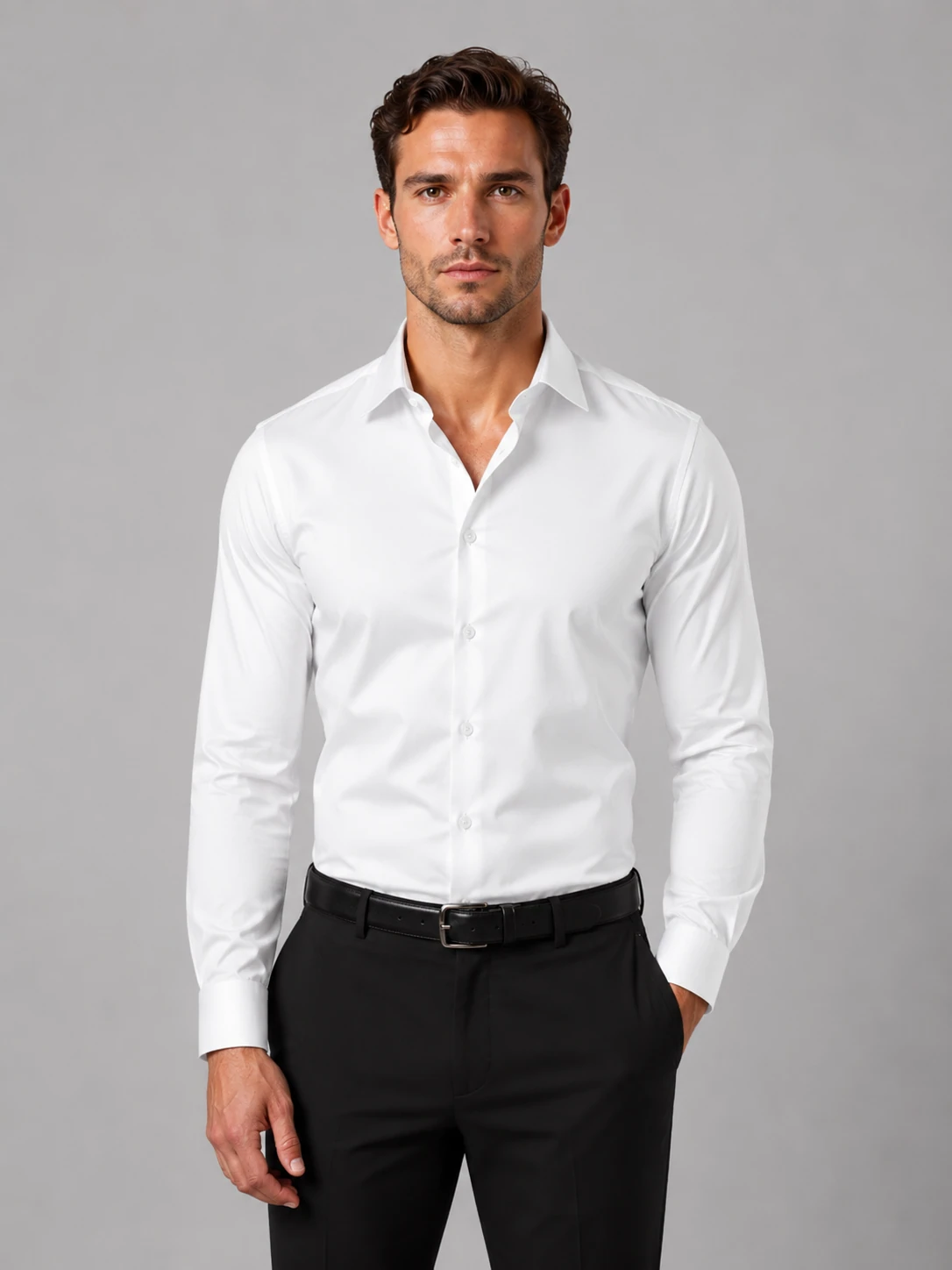 Men's Slim Fit Dress Shirt – Long Sleeve Smart Formal Shirt