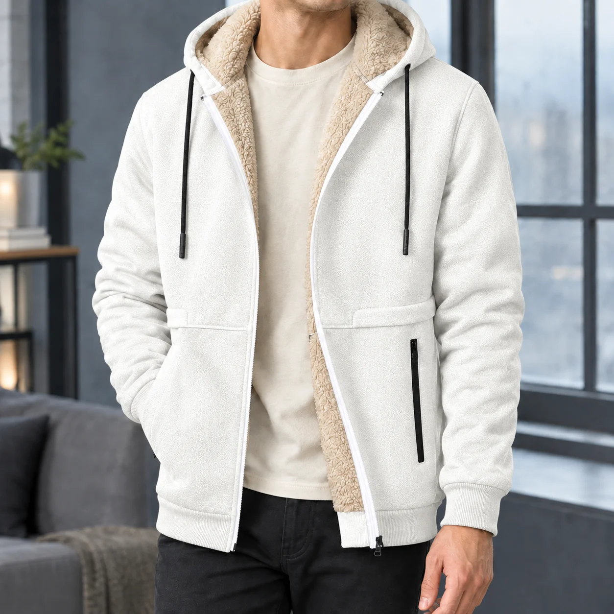 Valentin Lined Hooded Jacket — White