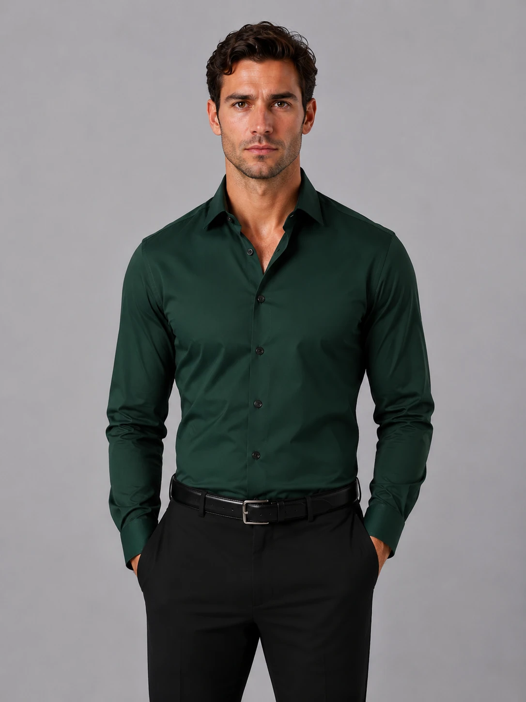 Men's Slim Fit Dress Shirt – Long Sleeve Smart Formal Shirt