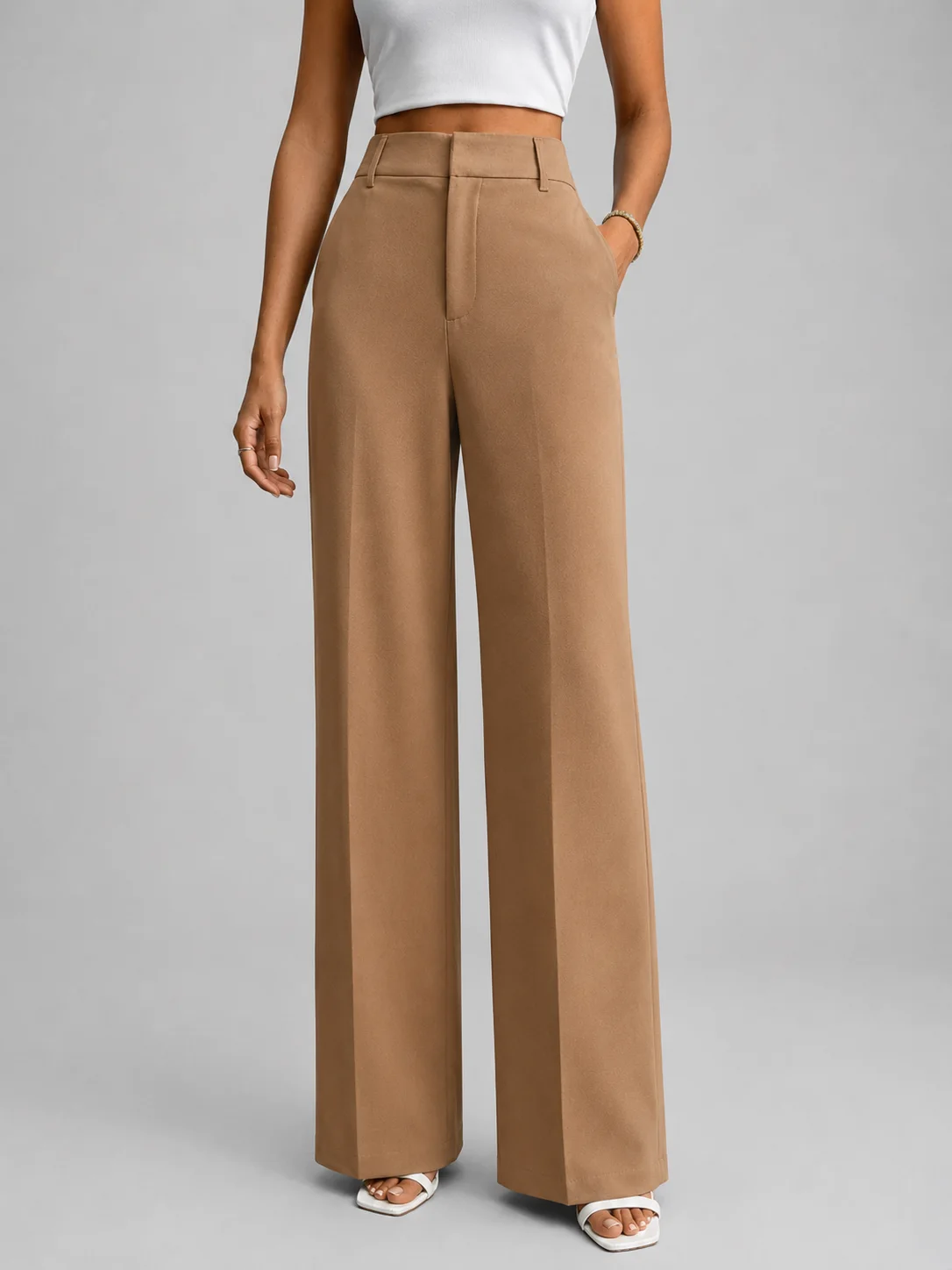 High Waist Wide Leg Trousers