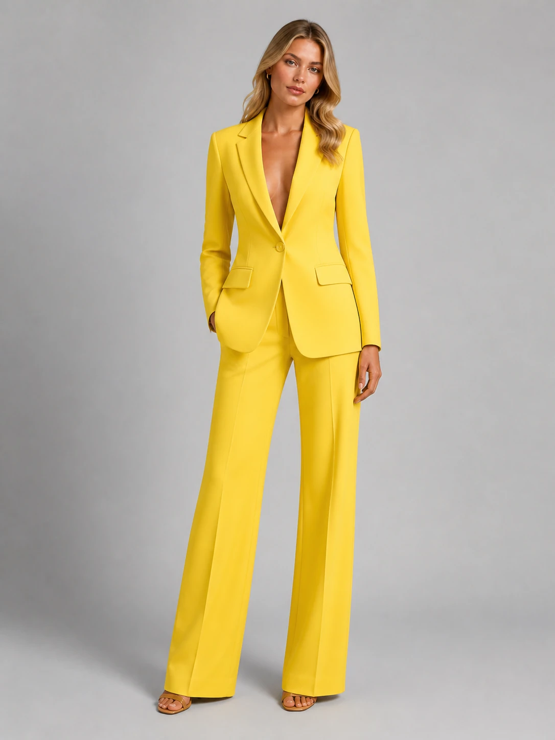 Women’s Tailored Blazer and Wide-Leg Trousers Set – Smart Occasion Style